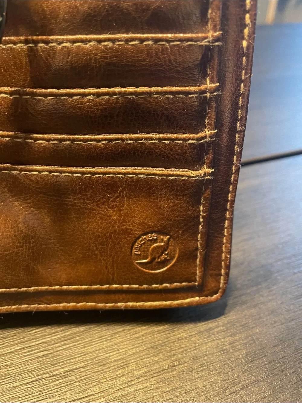 Pouchee Brand Leather Key & Card Holder - Brown Purse Organizer